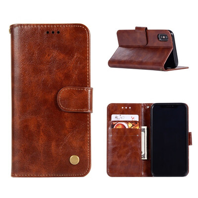 

MOONCASE Apple iPhone XS Max Premium Vintage Leather Case - Brown
