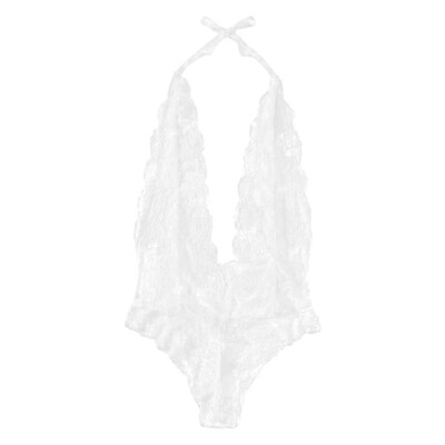 

Sexy Hanging Neck Perspective Bodysuit Lace Exotic Temptation Halter Erotic Lingerie