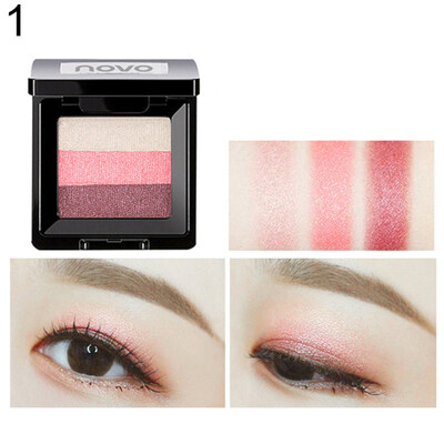 

NOVO 3 Color Glitter Eyeshadow Palette Matte Non Smudge Eye Makeup for Beginners