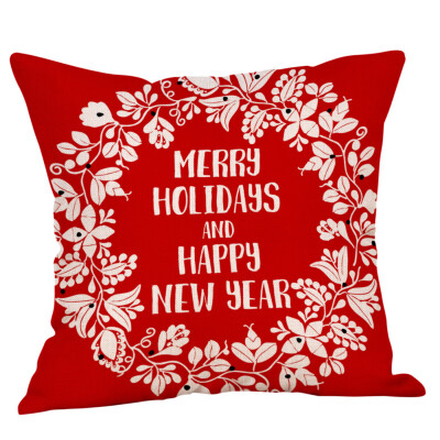 

Tailored Christmas Pillow Case Glitter Cotton Linen Sofa Throw Cushion Cover Home Decor