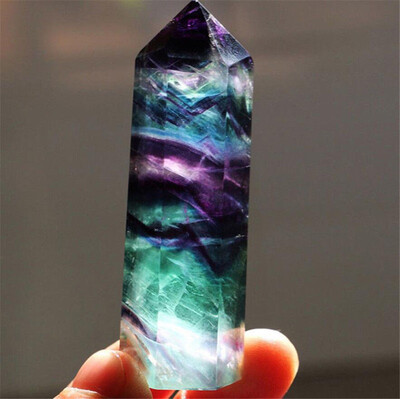 

JPGIF Natural Fluorite Quartz Crystal Stone Healing Amethyst Hexagonal Wand Point