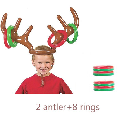 

Christmas Head Ring Throwing Ring Toy Children Outdoor Inflatable Deer Leisure Sports Christmas Decoration Gifts Toy Game H x x