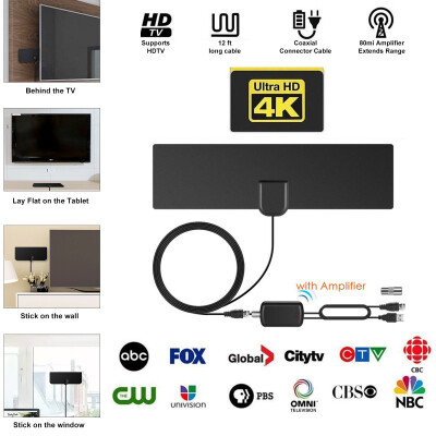 

Amplified HD Digital TV Antenna 80 Mile-Range Support 4K VHF UHF Freeview Local Channel With Amplifier Signal Booster Coax Cable