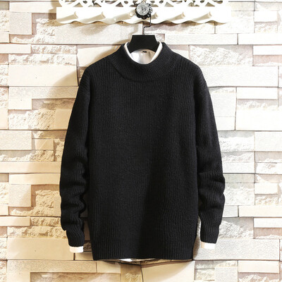 

2019 Mens Slim Fit Turtleneck Sweater Casual Twisted Knitted Pullover Sweaters