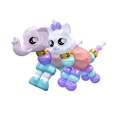 

2Pcs Twisted Animal Pets Puppy Sika Deer Collectible Bracelet Set for Kids Birthday Party Pretend Play