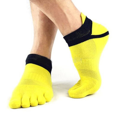 

1 Pair Mens Cotton Toe Sock Pure  Five Finger Socks Breathable 6 Colors NEW