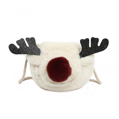 

2019 Women Girls Casual All-match Antler Decoration New Style Elegant Fashion Design Plush Shoulder Bag Cross body Female Bag