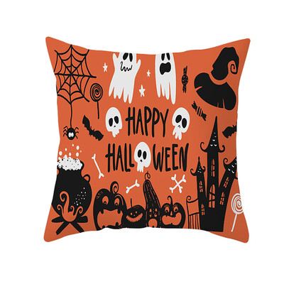 

〖Follure〗Halloween Ghost Witch Pumpkin Throw Pillow Case Magical Cat Cushion Cover Decor