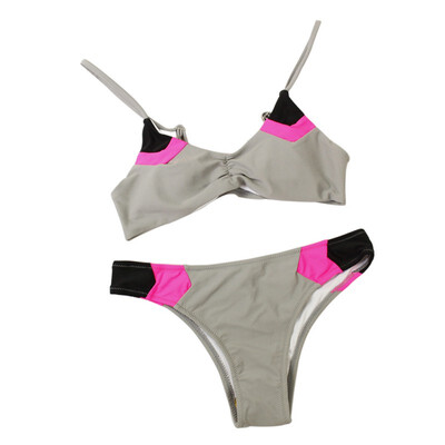 

Summer Women Solid Bikini Set Push-up UnPadded Bra Triangle Bather Suit Swimwear Women Swimsuit Biquini New