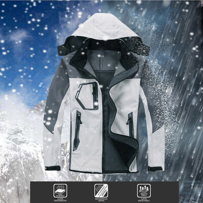

Toponeto Men Winter Hooded Softshell Windproof Waterproof Soft Coat Shell Jacket
