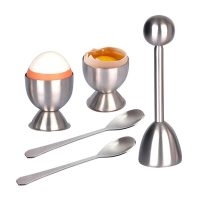 

Stainless Steel Egg Opener Set Household Eggshell Cutter Set1pc Egg Opener2pcs Egg Spoons2pcs Egg Cups