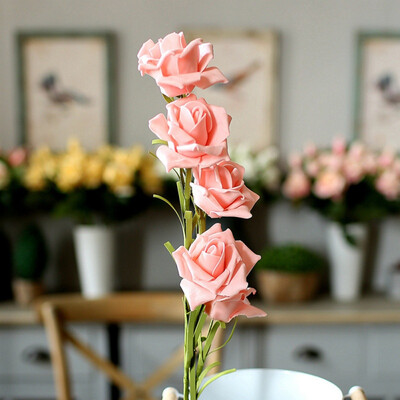 

Artificial Flowers Wedding Vintage European Peony Wreath Silk Fake Flowers Heads Home Festival Decoration Pe 5 Heads Home