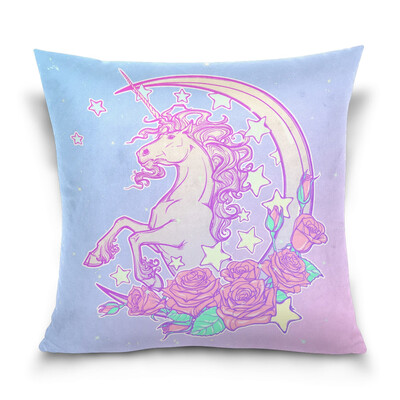 

ALAZA 16 X 16 inch Pillow Case Decorative Cushion Cover Pastel Goth Unicorn Pattern Pillowcase