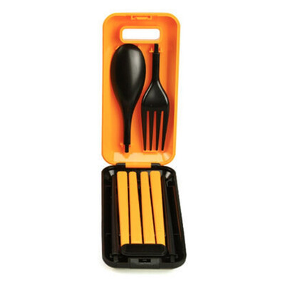 

3 in 1 ABS Folding Dinnerware Cutlery Fork Chopsticks Set with Storage Box Outdoor kamp Camping Hiking Traveling Tableware Set