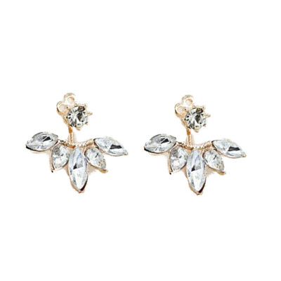 

Stylish Korean Version Zirconium Stud Earrings Diamond Leave Drop Earrings