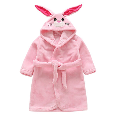 

Kids Toddler Hooded Robe Cartoon Bathrobe Baby Robe Pajamas Boys Girls Flannel Sleepwear Autumn Winter1- 7Y
