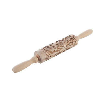 

Christmas Snowflake Laser Embossing Rolling Pin Printed Cookie Dough Stick Fondant Tool Baking Noodle Cake Dough Engraved Roller