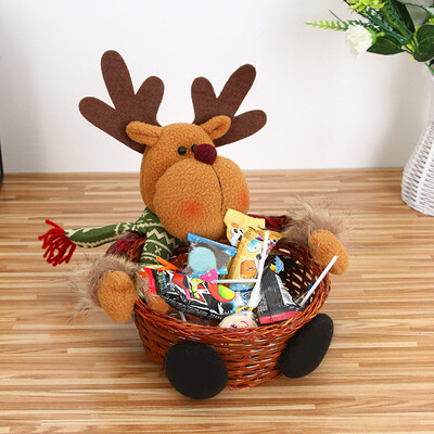 

JPGIF Christmas Candy Storage Basket Decoration Santa Claus Storage Basket Gift