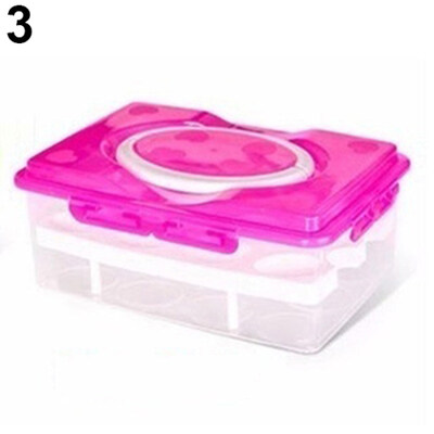 

Double Layer Refrigerator 24 Eggs Holder Airtight Storage Container Plastic Box