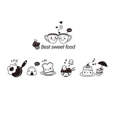 

KitchenCoffeeSweetFoodCartoonGirlCookingDIYWallStickerDiningRoomPVCWallpaperRemovableDecals