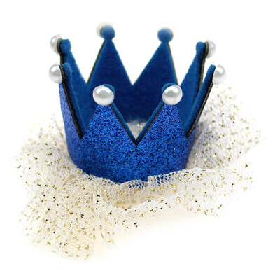

1 Pcs Toddle Baby Girls Lace Crown Princess Hair Clip Gold Yarn Lace Pearl Headband Baby Hair Accessories Fashion