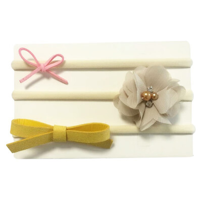

3 PcsSet Kids Baby Girl Floral Bow Elastic Headbands Princess Holiday Party Hair Accessories Baby Photography Band Headwear