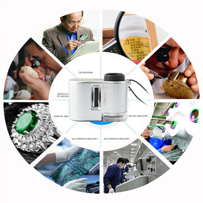 

YIWULAMini 60X Microscope And LED Jewelry Education Focus Adjustable For Professionals
