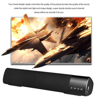 

Wireless Bluetooth Speaker Stereo Music Player Soundbar FM Radio TF Card Slot Hands-free LED Display U Disk AUX-IN Black