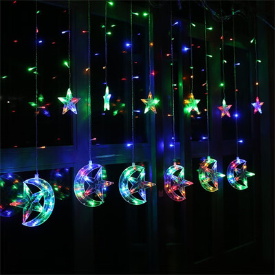 

25M Moon&star string lights icicle led curtain fairy lights Garden Xmas Christmas Wedding New Year Party Decoration Light