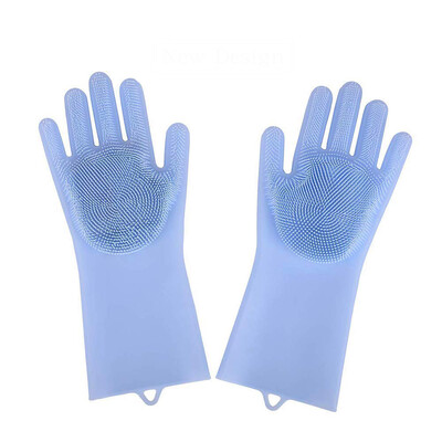 

Gobestart Magic Reusable Silicone Gloves Cleaning Brush Scrubber Gloves Heat Resistant BU