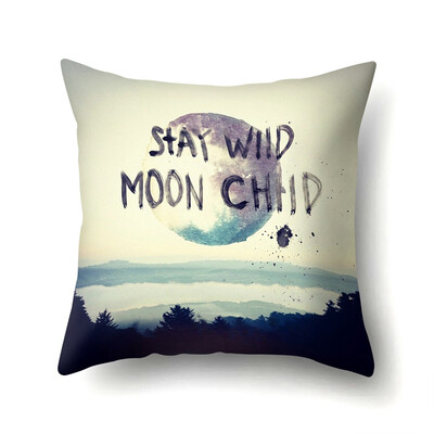 

Child Purple Fantasy Night Sky Cotton Pillowcase for Sofa Bed Chair Car Pillow Cover Size 18X18 In