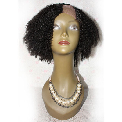 

150 Density Brazilian 2X4 Human Hair U Part Wigs for Women Glueless Left Side Kinky Curly U Part Wig with Baby Hair