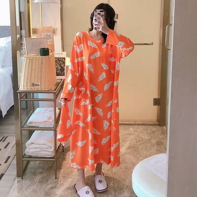 

ROPALIA 2 PCS Women Sleepwear Dress Nightgown Silk Badydoll Female Silk Cartoon O Neck Plus Size Femme Sleepwear Wholesale W1