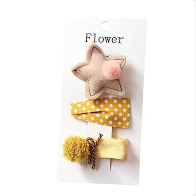 

3 Pieces Set Children Handmade Bow Hair Clip Baby Girls Hair Ring Cloth Fabric Hair Accessories 1-12Y
