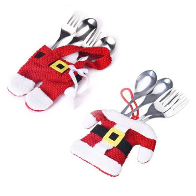 

123 Set Christmas Cutlery Holder Utensil Bags Fork Spoon Pockets Tableware Silverware Xmas Pouch