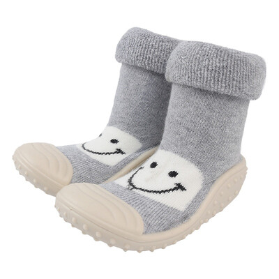 

Baby Socks With Rubber Soles smile face baby shoes Toddler Indoor Sock steps Anti-slip Leather kids Floor Socks Baby Step Socks