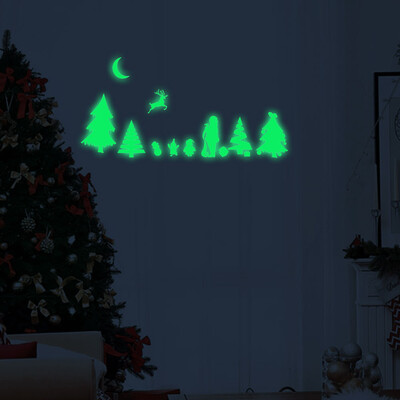 

Tailored Christmas Glow Pine Wall Stickers Living Room Luminous Stickers Window Decor