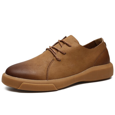 

Mens Shoes Fashion Lace Up Shoes Casual Breathable Shoes For Men Genuine Leather Formal Shoes Black Brown Size 38-46