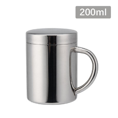 

200ml Mug Cup with Handle Stainless Steel Cup for Drinks Tea Milk Coffee Water Cup