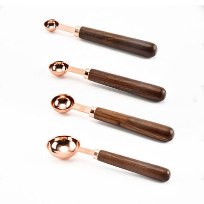 

4Pcs Stainless steel Measuring Cups Set Luxury Walnut handle Kitchen Measuring Tools For Baking Coffee Tea