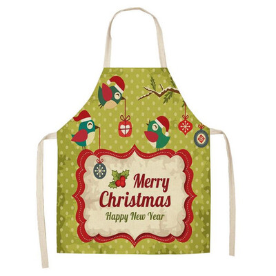

Toponeto Christmas Decoration Cotton And Linen Apron Kitchen Aprons Dinner Party Apron