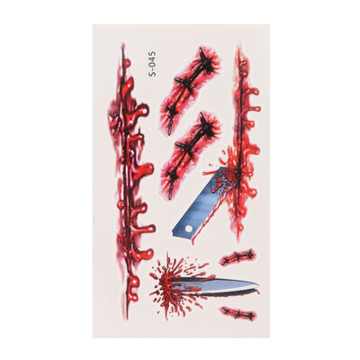 

Halloween Zombie Scars Tattoos With Fake Scab Bloody Costume Makeup Halloween Decoration Terror Wound Scary Blood Injury Sticker