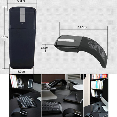 

Poratble Optical Arc Touched Wireless Mouse Silent USB Charging Gaming Folding With USB Receiver