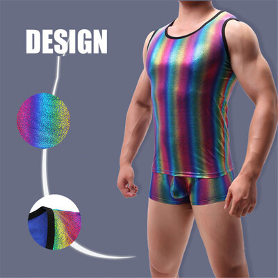 

Toponeto Mens Vest Summer Fashion Fun Vest Printed Slim Sexy Vest Top Blouse