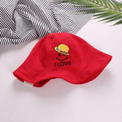 

Summer Kids Girls Boys Cotton Sun Hat Bucket Sunscreen Outdoor Beach Cap Cartoon Casual Hat UV Protection Casual Cap
