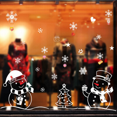 

JPGIF Christmas Snowman Removable Home Vinyl Window Wall Stickers Decal Decor
