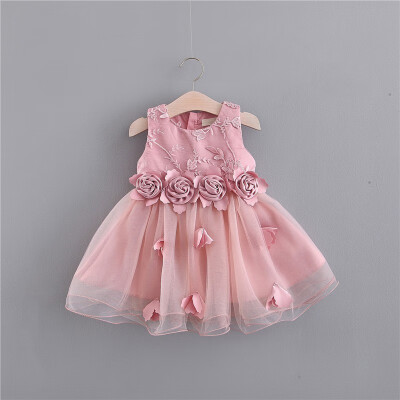 

Children Dresses Kids Girl Sleeveless Dress Baby Girl Summer Mesh Princess Dresses