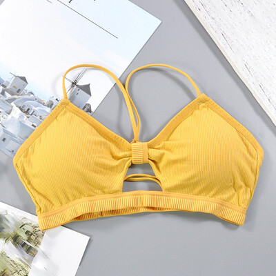 

Women Sexy Solid Strappy Bandeau Crop Tops Bralette Sports Fitness Casual Bra