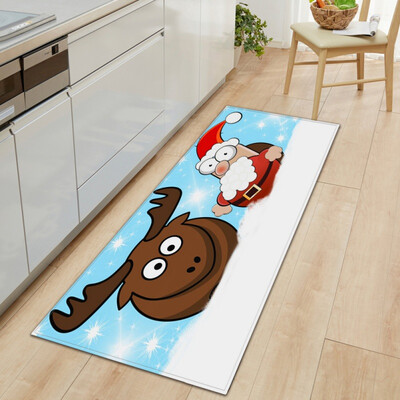 

Carpet Christmas Santa Claus Elk Cartoon Print Area Rug Soft Floor Pad Doormat For Kitchen Living Dining Dorm Room Bedroom Decor