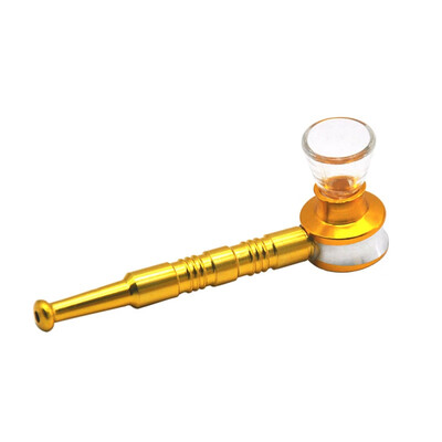 

Fashion Luxury Aluminum Smoking Herb Pipe 102MM Bowl Easy Removable Cleaning Metal Carbon Filter Tobacco Pipe Accessories